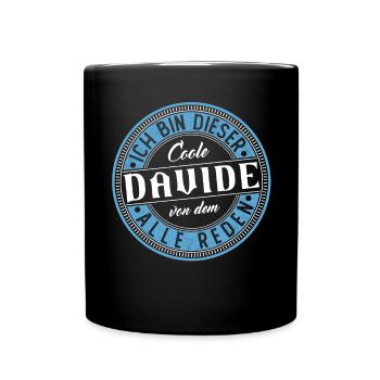 Davide Geschenkidee Geschenk Geburtstag - Tasse einfarbig - Schwarz - Vorne