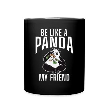 Panda Geschenke Panda Liebhaber - Tasse einfarbig - Schwarz - Vorne