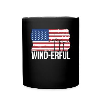 USA Flagge Wind-Erful Shirt Geschenk - Tasse einfarbig - Schwarz - Vorne