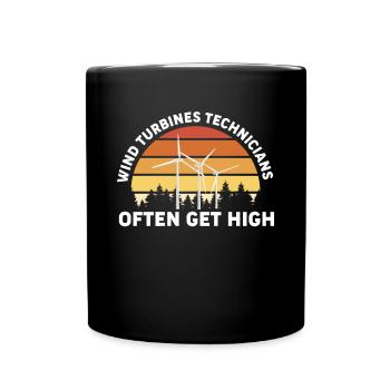 Les techniciens d’éoliennes se défoncent souvent - Mug uni - noir - Devant
