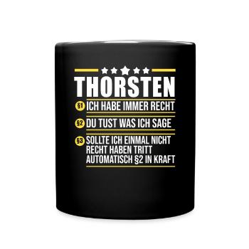 Thorsten - Tasse einfarbig - Schwarz - Vorne