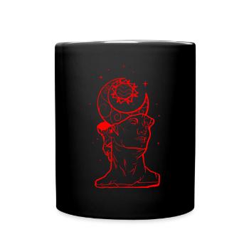 Bohemian Aesthetic David Statue Sun and Moon - Full Colour Mug - black - Front