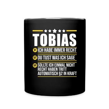 Tobias - Tasse einfarbig - Schwarz - Vorne