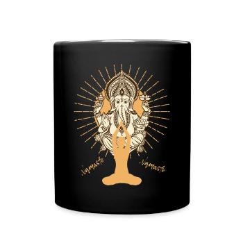 Yoga Damen Herren Fitness Spiritualität Meditation - Tasse einfarbig - Schwarz - Vorne