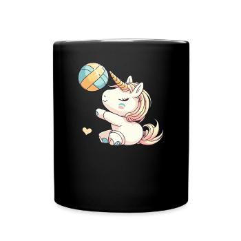 Einhorn-Volleyball-Mädchen - Ein Spiel wie aus dem - Tasse einfarbig - Schwarz - Vorne