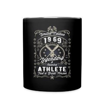Vintage 1969 Baseball Birthday Gift Hobby - Full Colour Mug - black - Front