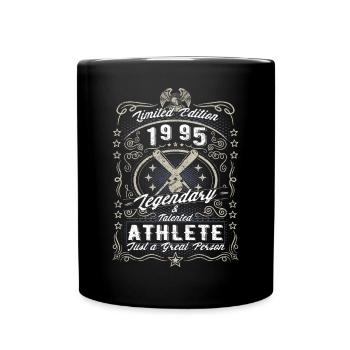 Vintage 1995 Baseball Birthday Gift Hobby - Full Colour Mug - black - Front
