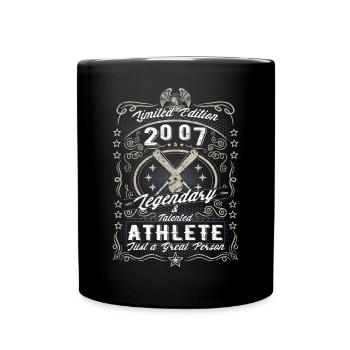 Vintage 2007 Baseball Geburtstag Geschenk Hobby - Tasse einfarbig - Schwarz - Vorne
