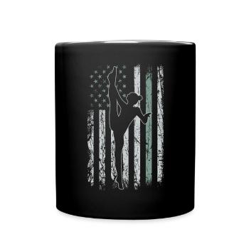 Acrobatics Retro USA Flag Gymnastics 4th of July - Full Colour Mug - black - Front