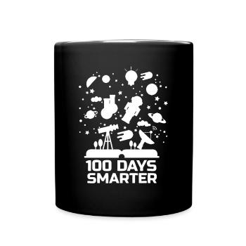 100e jour d’école 100 jours de livres plus intelligents Espace L - Mug uni - noir - Devant