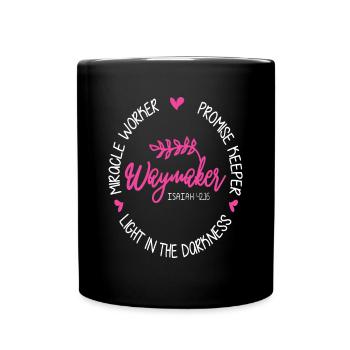 Waymaker Miracle Worker Promise Keeper Isaiah 42:1 - Full Colour Mug - black - Front