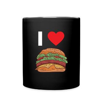 Hamburger - Tasse einfarbig - Schwarz - Vorne