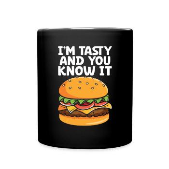 Hamburger - Tasse einfarbig - Schwarz - Vorne