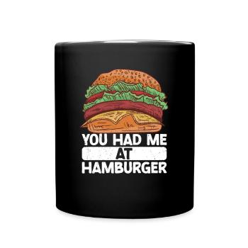 Hamburger - Tasse einfarbig - Schwarz - Vorne