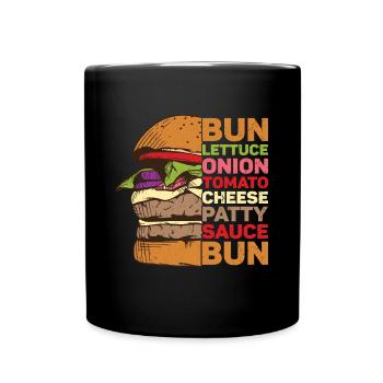 Hamburger - Tasse einfarbig - Schwarz - Vorne