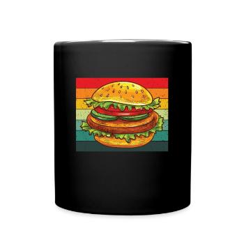 Hamburger - Tasse einfarbig - Schwarz - Vorne