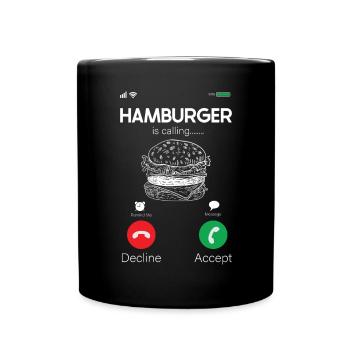 Hamburger - Tasse einfarbig - Schwarz - Vorne