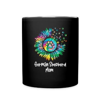 Berger allemand Tournesol Maman - Mug uni - noir - Devant