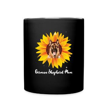 Berger allemand Tournesol Maman - Mug uni - noir - Devant