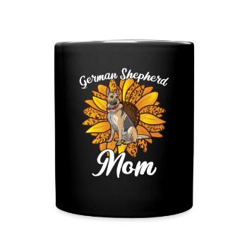 Berger allemand Tournesol Maman - Mug uni - noir - Devant