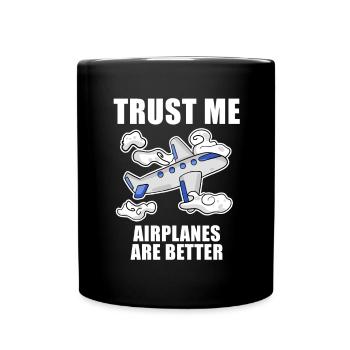 Airplanes Airplane Pilot Gift - Full Colour Mug - black - Front
