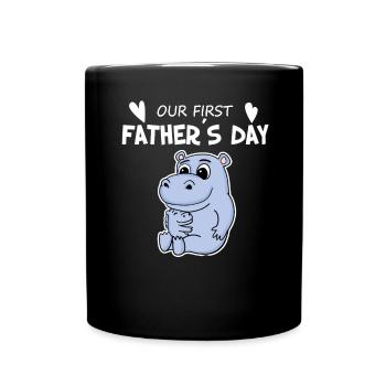 Vatertag - erster Vatertag Geschenk - Tasse einfarbig - Schwarz - Vorne