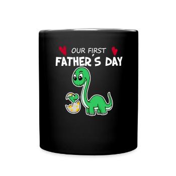 Vatertag - erster Vatertag Geschenk - Tasse einfarbig - Schwarz - Vorne