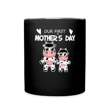Muttertag - erster Muttertag Geschenk - Tasse einfarbig - Schwarz - Vorne