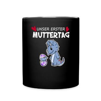 Muttertag - erster Muttertag Geschenk - Tasse einfarbig - Schwarz - Vorne