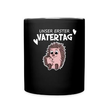 Vatertag - erster Vatertag Geschenk - Tasse einfarbig - Schwarz - Vorne
