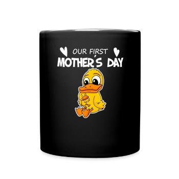 Muttertag - erster Muttertag Geschenk - Tasse einfarbig - Schwarz - Vorne
