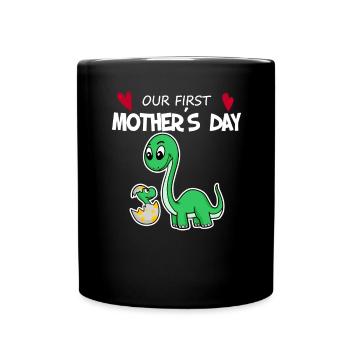 Muttertag - erster Muttertag Geschenk - Tasse einfarbig - Schwarz - Vorne