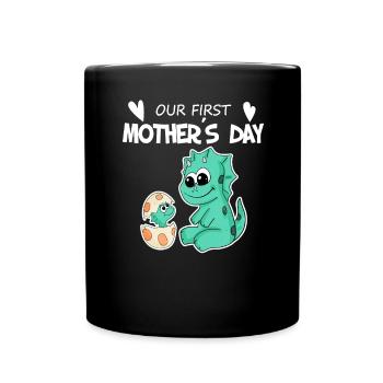 Muttertag - erster Muttertag Geschenk - Tasse einfarbig - Schwarz - Vorne