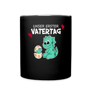 Vatertag - erster Vatertag Geschenk - Tasse einfarbig - Schwarz - Vorne