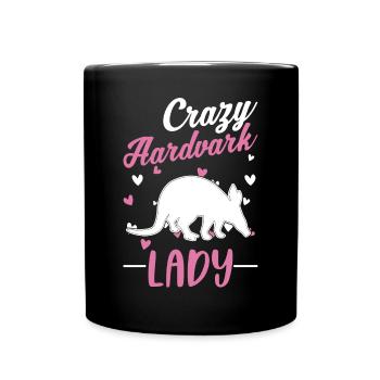 Crazy Aardvark dame Aardvark fille - Mug uni - noir - Devant