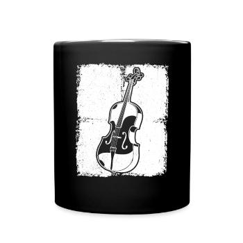 Cello Cellospieler Cellist - Tasse einfarbig - Schwarz - Vorne