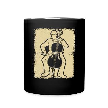 Cello Cellospieler Cellist - Tasse einfarbig - Schwarz - Vorne