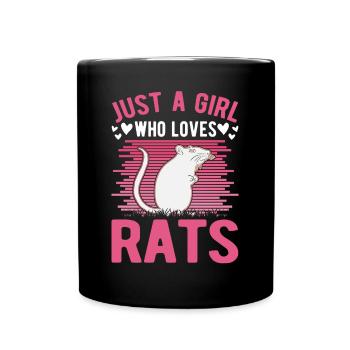 rat girl house rat rat owner - Full Colour Mug - black - Front