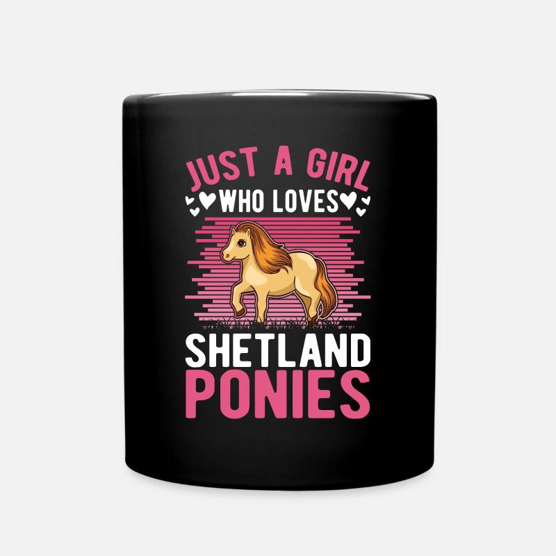 Shetlandpony Mädchen Shetland-Pony Shetty - Tasse einfarbig - Schwarz
