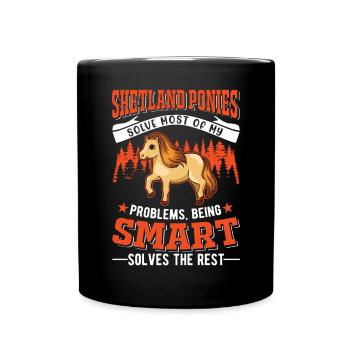 Shetland Pony Geschenk Shetty - Tasse einfarbig - Schwarz - Vorne