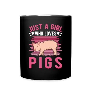Pig Girls Éleveuse de porcs - Mug uni - noir - Devant
