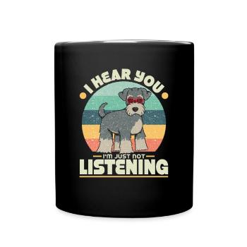Zwergschnauzer - Tasse einfarbig - Schwarz - Vorne