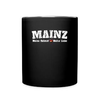 Mainz Meine Heimat meine Liebe Herz - Tasse einfarbig - Schwarz - Vorne