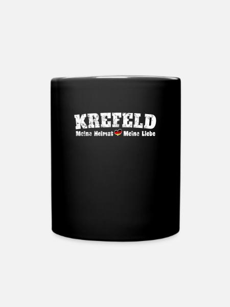 Krefeld Meine Heimat meine Liebe Herz - Tasse einfarbig - Schwarz