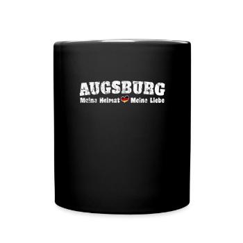Augsburg Meine Heimat meine Liebe Herz - Tasse einfarbig - Schwarz - Vorne