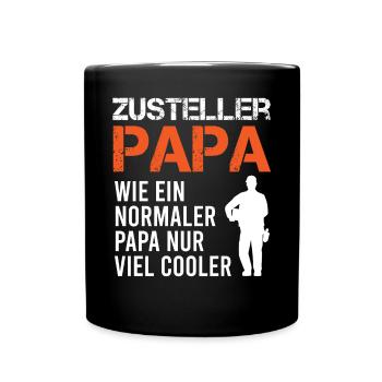 Zusteller Papa Postbote Briefträger Geschenk - Tasse einfarbig - Schwarz - Vorne