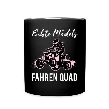 Quad Fahrer Mädchen Spruch Geschenk - Tasse einfarbig - Schwarz - Vorne
