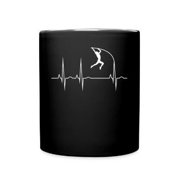 Pole Vault Heartbeat For Pole Vault Athletes - Full Colour Mug - black - Front