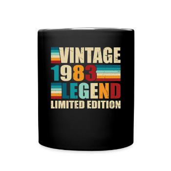 40. Geburtstag Jahrgang 1983 Vintage 1983 - Tasse einfarbig - Schwarz - Vorne