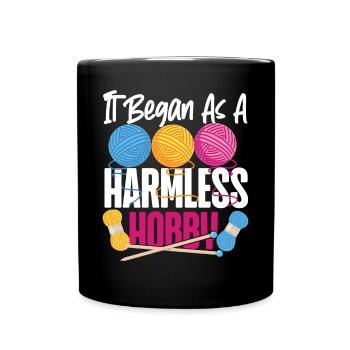 Knitting Knitter It Began As A - Full Colour Mug - black - Front